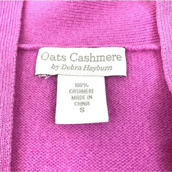 OATS CASHMERE By Debra Hayburn Open Front Long Cardigan Sz S Lilac Rate Luxury - Picture 7 of 10
